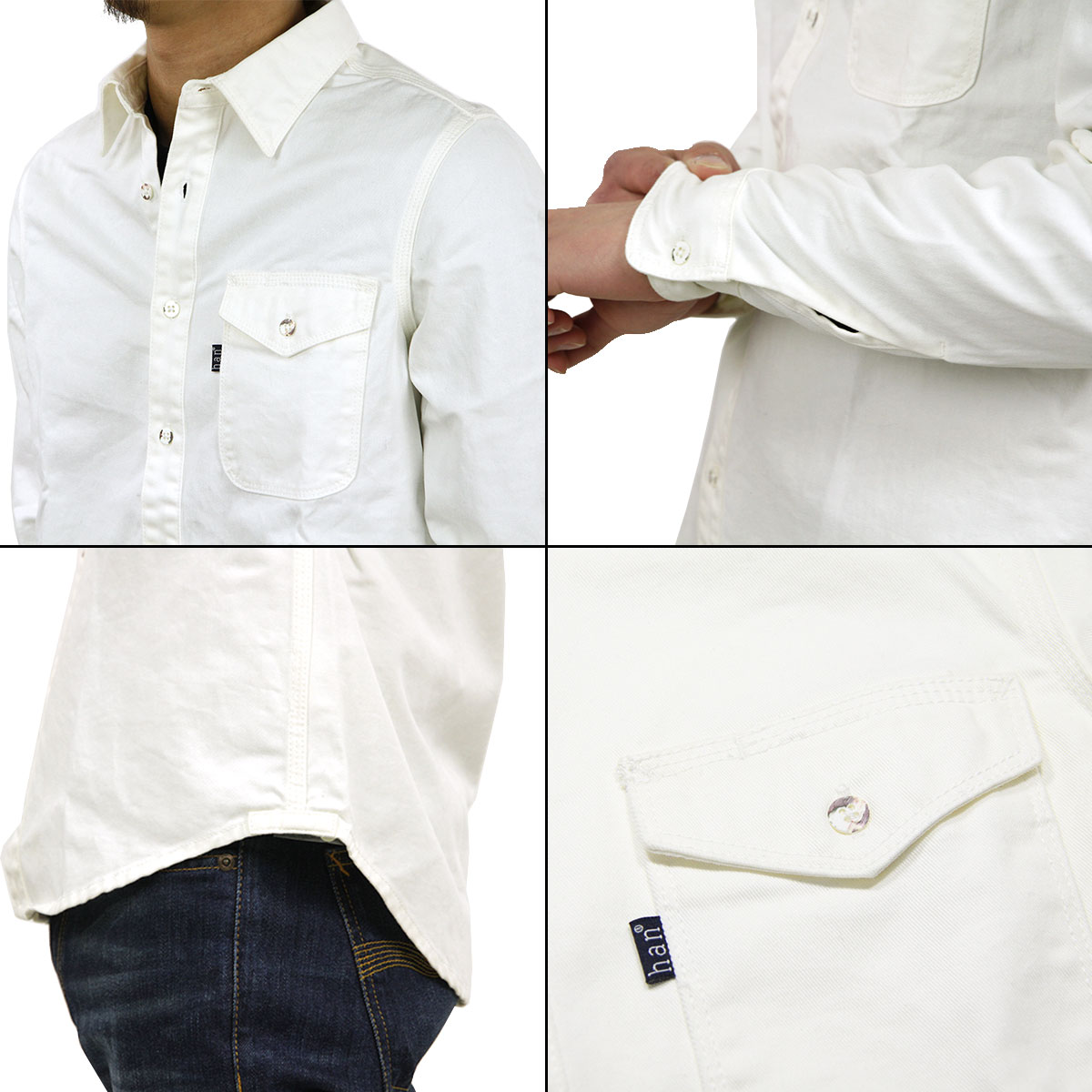 �ϥ� HAN KJOBENHAVN ��� ����� ONE POCKET SHIRT IVORY A56B B1C C1D D6E E18F