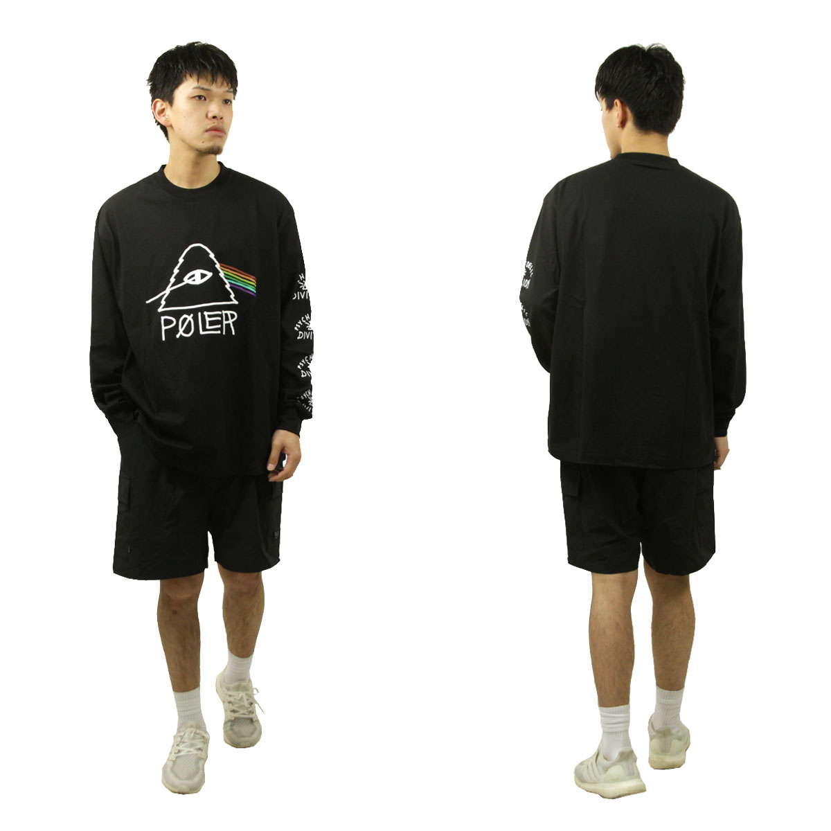 �ݡ��顼 ��� ĹµT����� ��������Ź POLER ���롼�ͥå� µ�ץ��� ����T PSYCHEDELIC RELAX FIT L/S TEE DC 241MCV0243-BLK BLACK