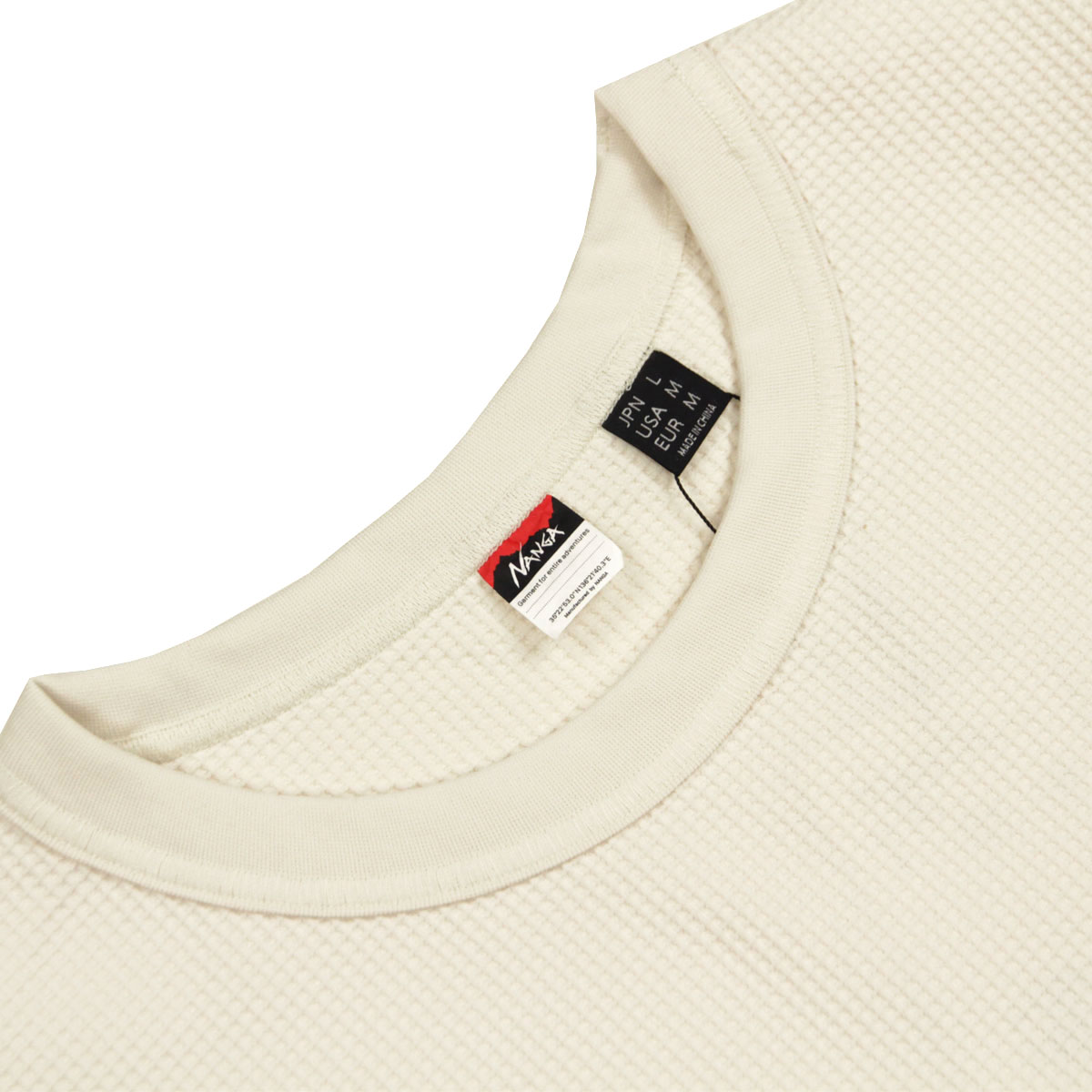 �ʥ� ��� ĹµT����� ��������Ź NANGA �����ե�å��� ��åե����� ����T AIRFLEX WAFFLE LONG SLEEVE TEE WHT WHITE N2600-1M052A