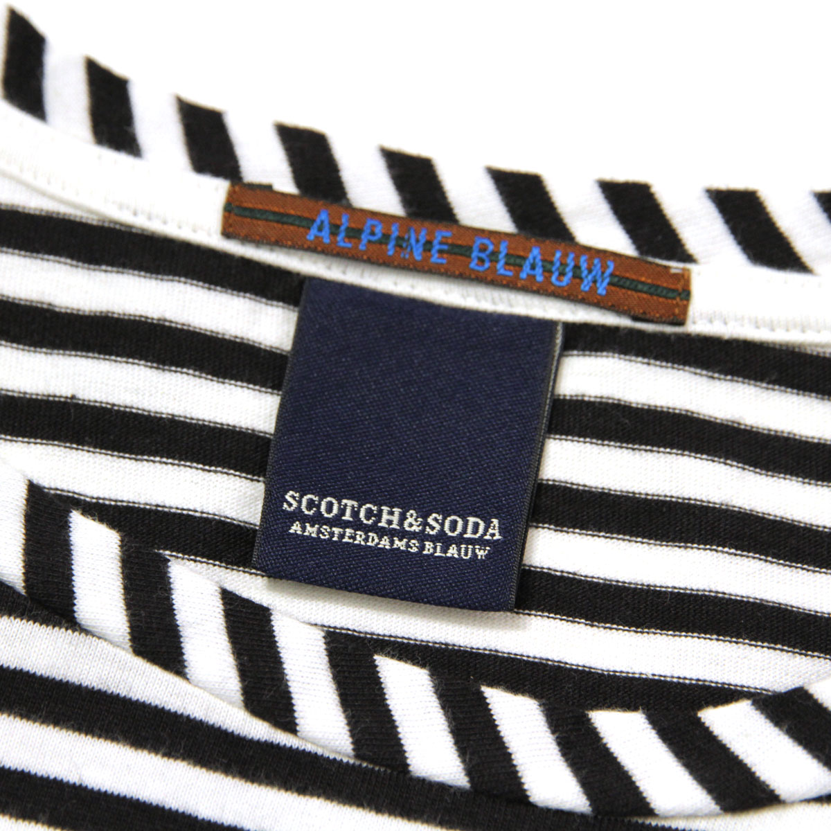 �����å�����ɥ����� SCOTCH��SODA ��������Ź ��� ���롼�ͥå� Ĺµ�ݥ��å�T����� AMS BLAUW PRINTED ARTWORK POCKET LONG SLEEVE STRIPE TEE D 147879 17 COMBO A A39B B1C C1D D2E E13F