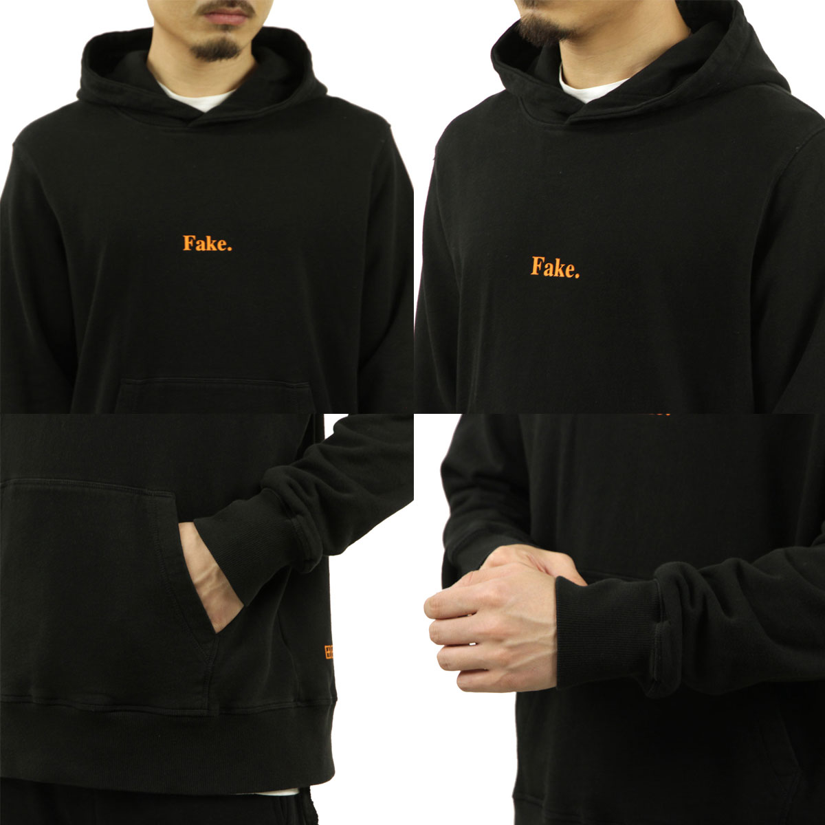 ���� ��� �ѡ����� ��������Ź KSUBI ����ץ� �ץ륪���С� �ա��ǥ��� FAKE KASH HOODIE BLACK ORANGE MPS23FL015 BLKKLB