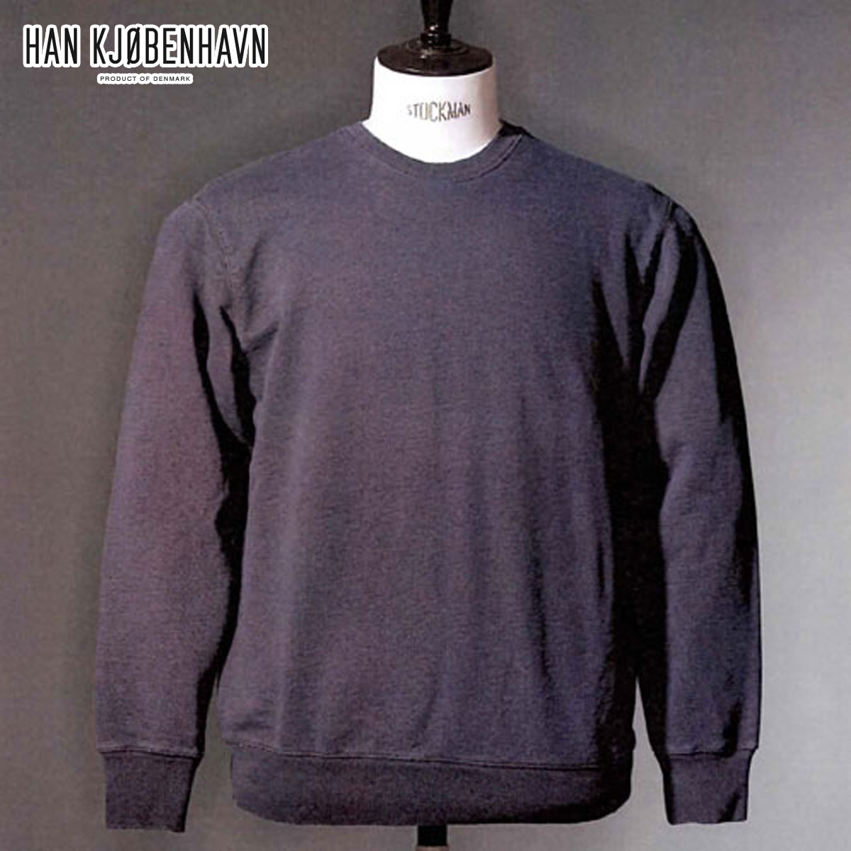 ϥ HAN KJOBENHAVN  å WORKER CREW NECK Indigo A56B B1C C1D D5E E07F
