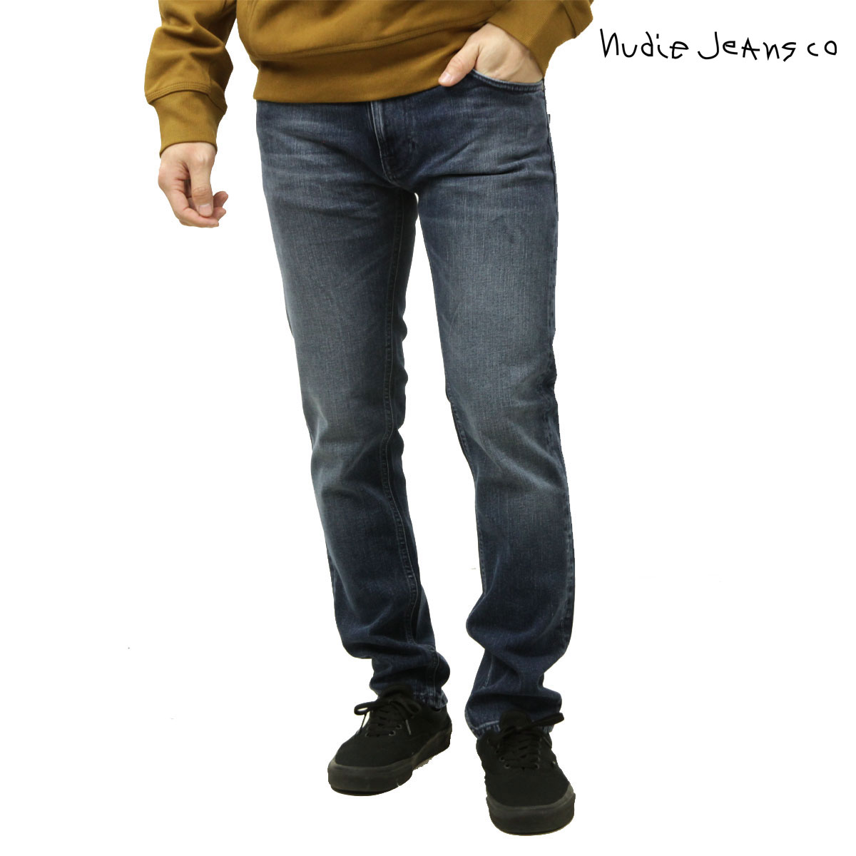 �̡��ǥ��������� ��� ������ ��������Ź Nudie Jeans �ǥ˥� �����ѥ� �ܥȥॹ THIN FINN ORGANIC DENIM JEANS BLACK WEFT INDIGO 112918 A62B B1C C2D D1E E06F