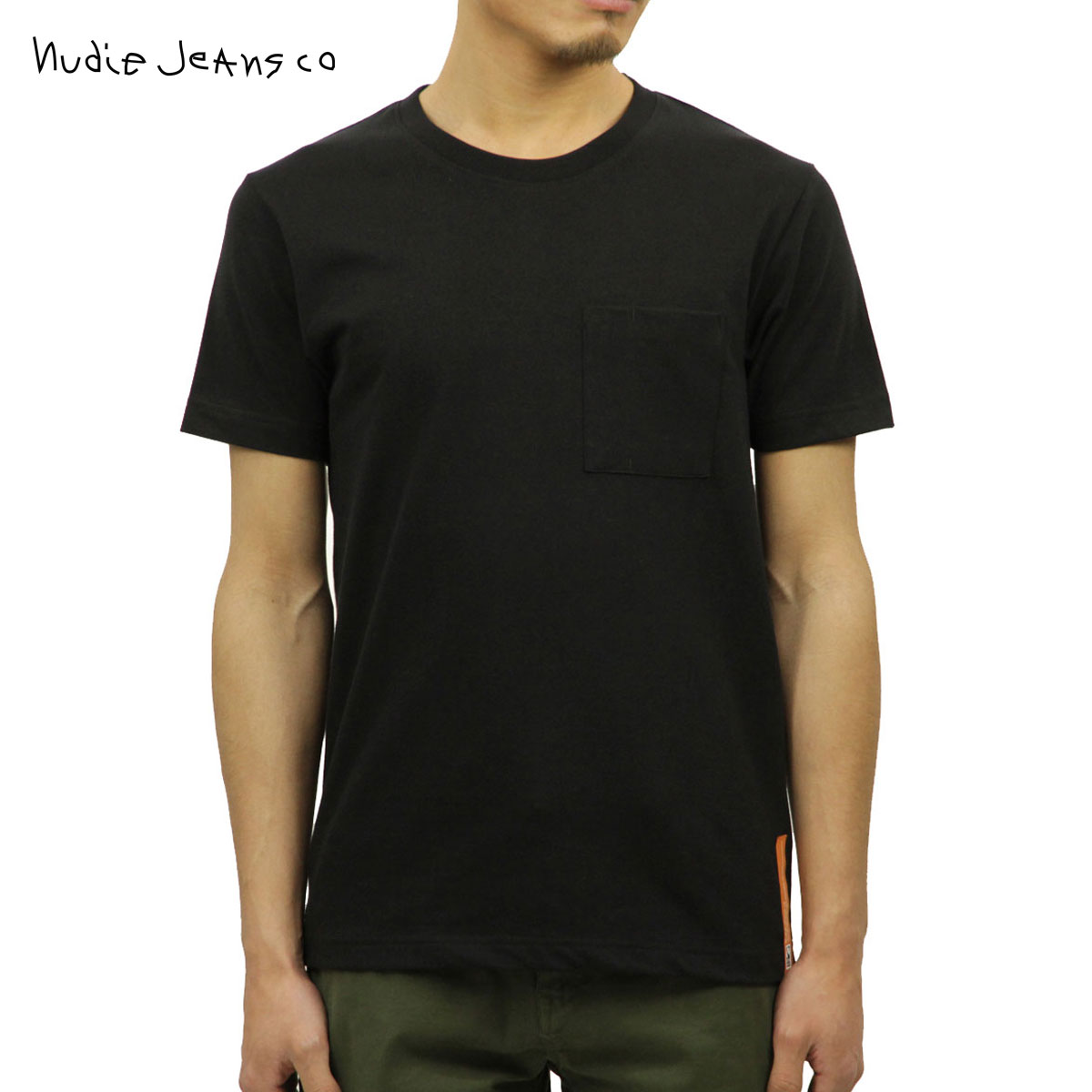 �̡��ǥ��������� Nudie Jeans ��������Ź ��� ���롼�ͥå� Ⱦµ�ݥ��å�T����� KURT WORKER TEE BLACK B01 131532 A62B B1C C1D D1E E13F