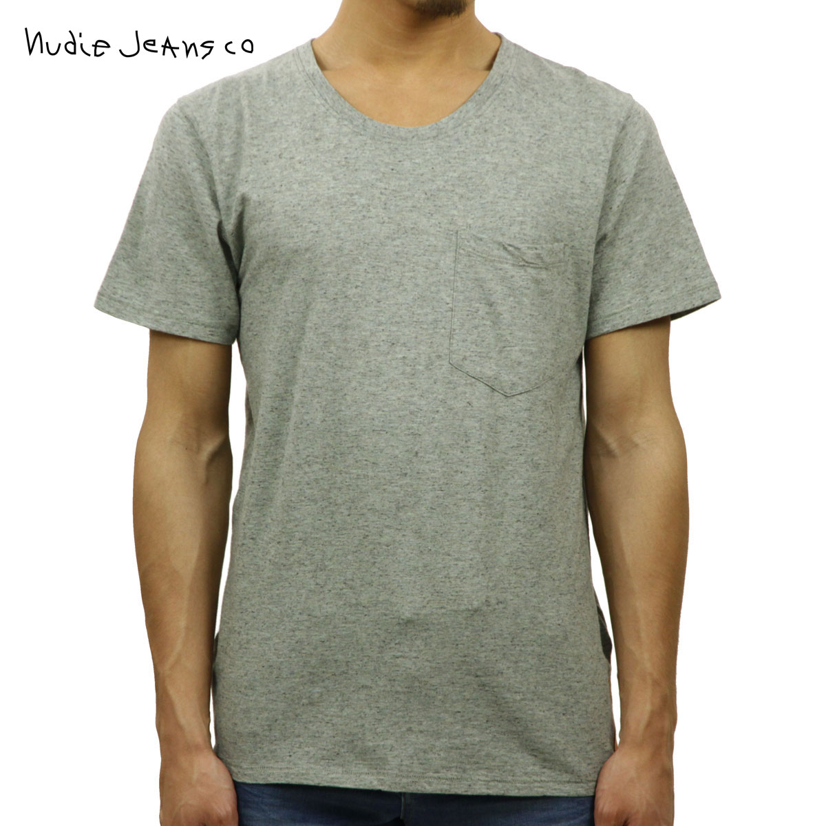 ̡ǥ T Ź Nudie Jeans ȾµT  Roundneck Pocket Tee Organic Melange 131244 Green/Greymel A62B B1C C1D D1E E08F