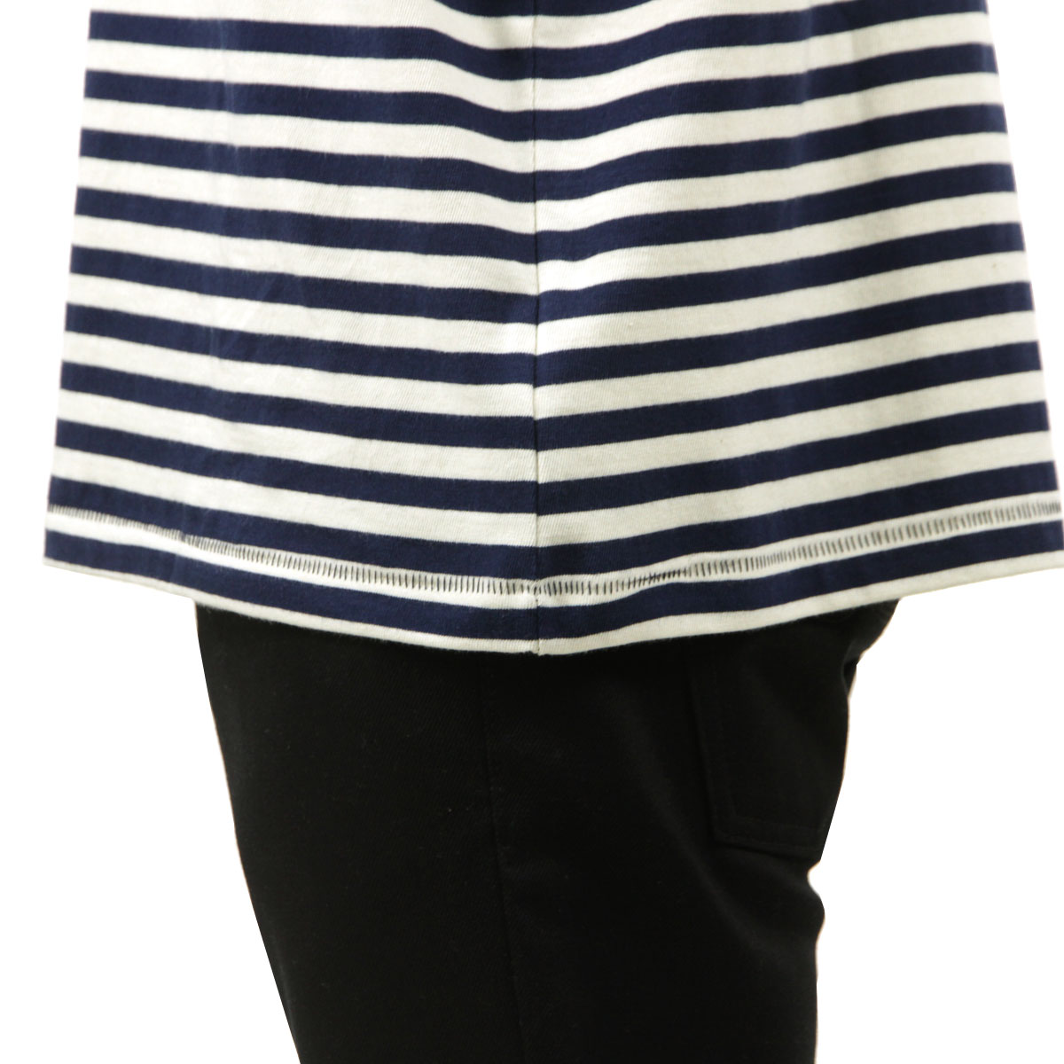 �̡��ǥ��������� ��� ȾµT����� ��������Ź Nudie Jeans ���롼�ͥå� �ܡ����� LEIF CREW NECK STRIPE SHORT SLEEVE TEE OFFWHITE / BLUE W21 131886 A62B B1C C1D D1E E06F