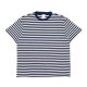 �̡��ǥ��������� ��� ȾµT����� ��������Ź Nudie Jeans ���롼�ͥå� �ܡ����� LEIF CREW NECK STRIPE SHORT SLEEVE TEE OFFWHITE / BLUE W21 131886 A62B B1C C1D D1E E06F