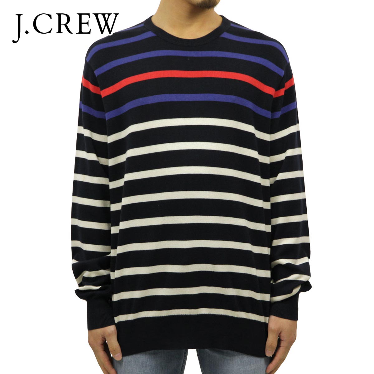 ���������롼 �������� ��� ������ J.CREW  MULTISTRIPE CREWNECK SWEATER A38B B1C C1D D7E E06F