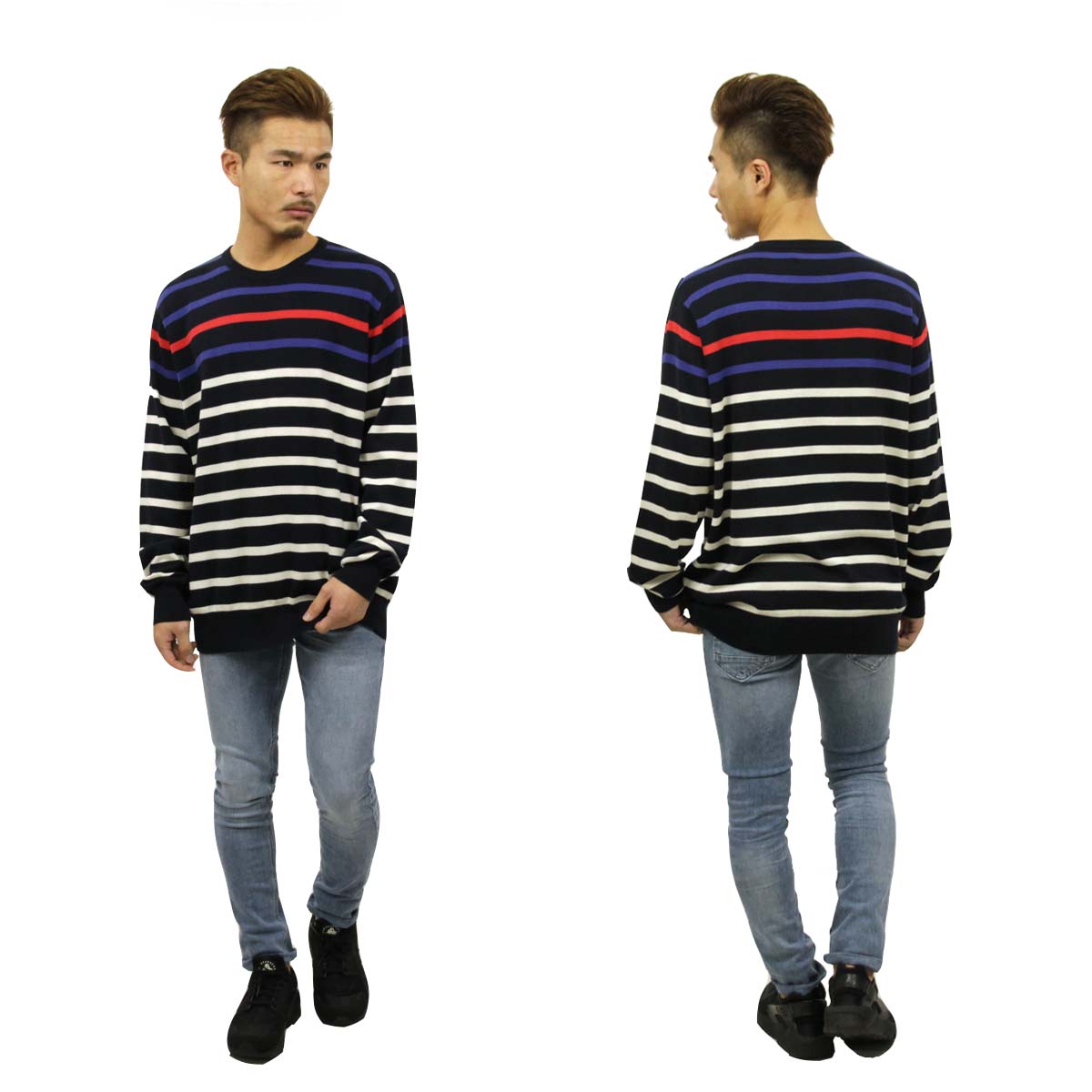 ���������롼 �������� ��� ������ J.CREW  MULTISTRIPE CREWNECK SWEATER A38B B1C C1D D7E E06F
