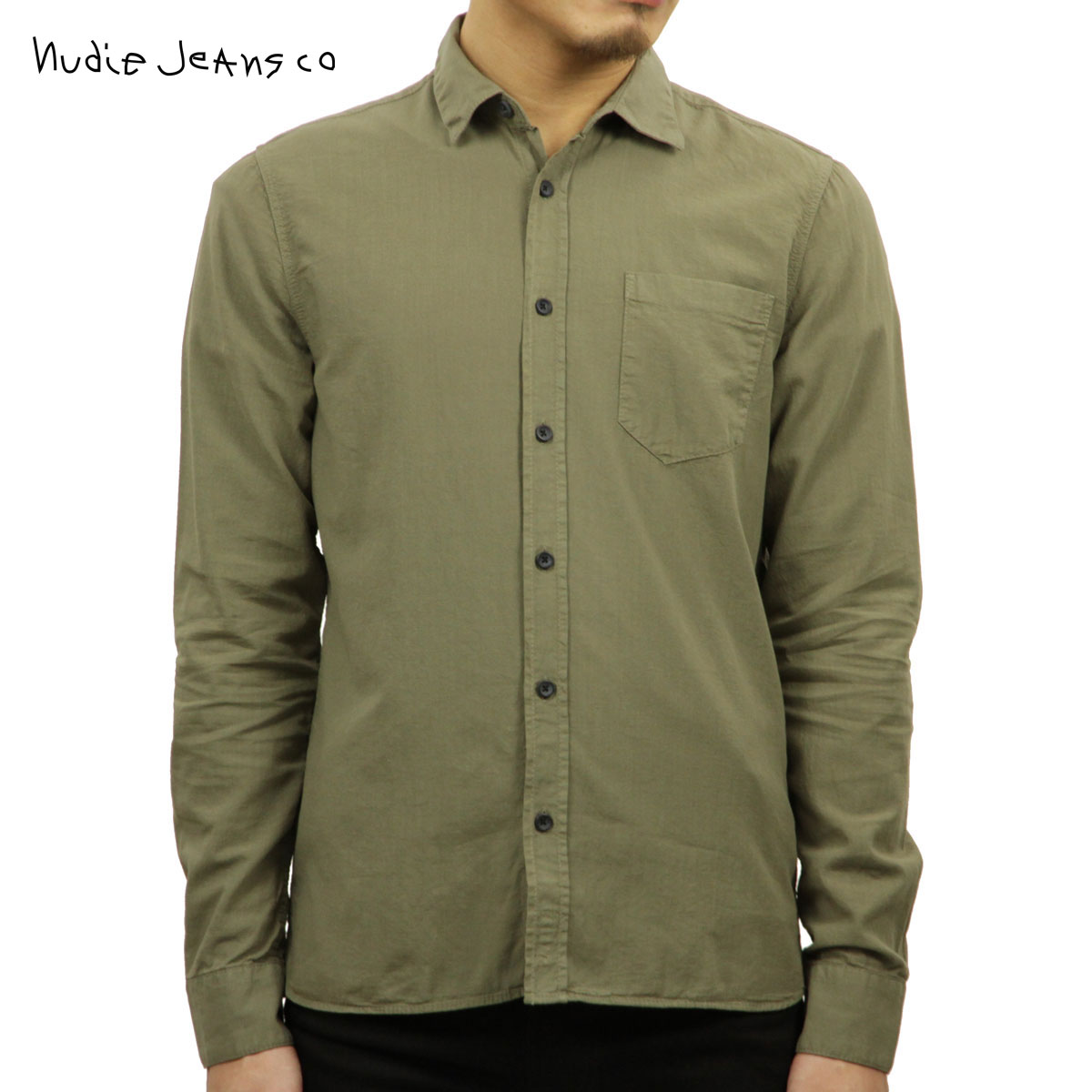 ̡ǥ   Ź Nudie Jeans Ĺµ   HENRY BATISTE GARMENT DYE SHIRT DESERT GREEN C11 140426 A62B B1C C1D D6E E08F