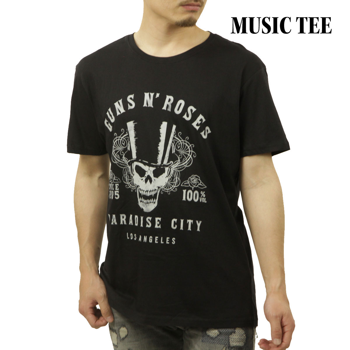 �ߥ塼���å��ƥ� ��� �Х��T����� ������ MUSIC TEE Ⱦµ ���å�T����� ���󥺡�����ɡ��������� GUNS N`ROSES VOLUME MUSIC ROCK TEE BLACK