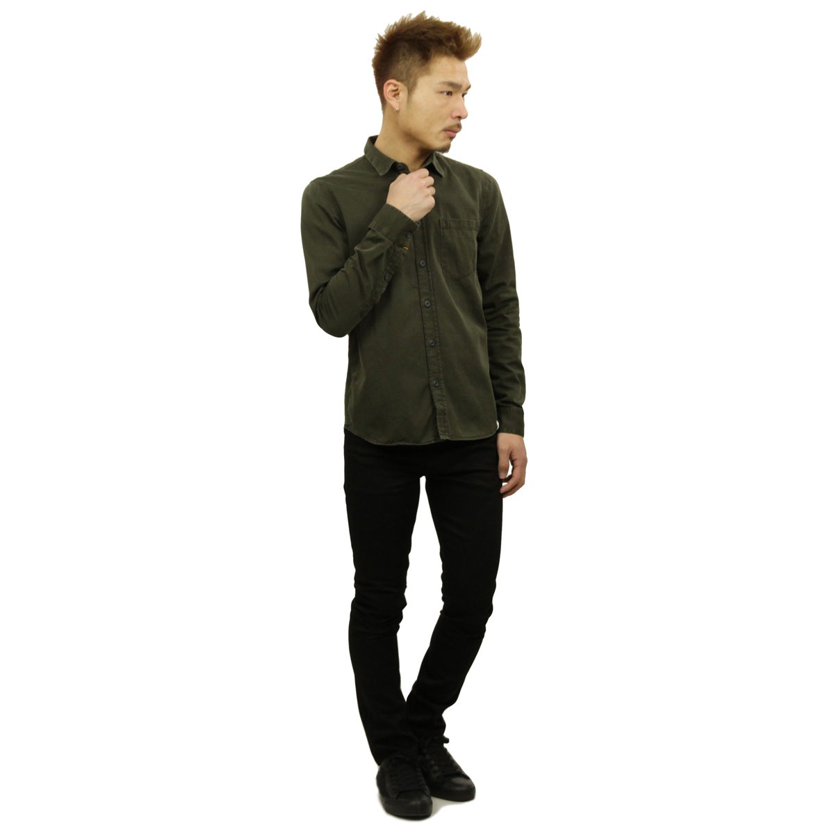 ̡ǥ   Ź Nudie Jeans Ĺµ   HENRY PIGMENT DYED SHIRT BUNKER B86 140501 A62B B1C C1D D6E E08F