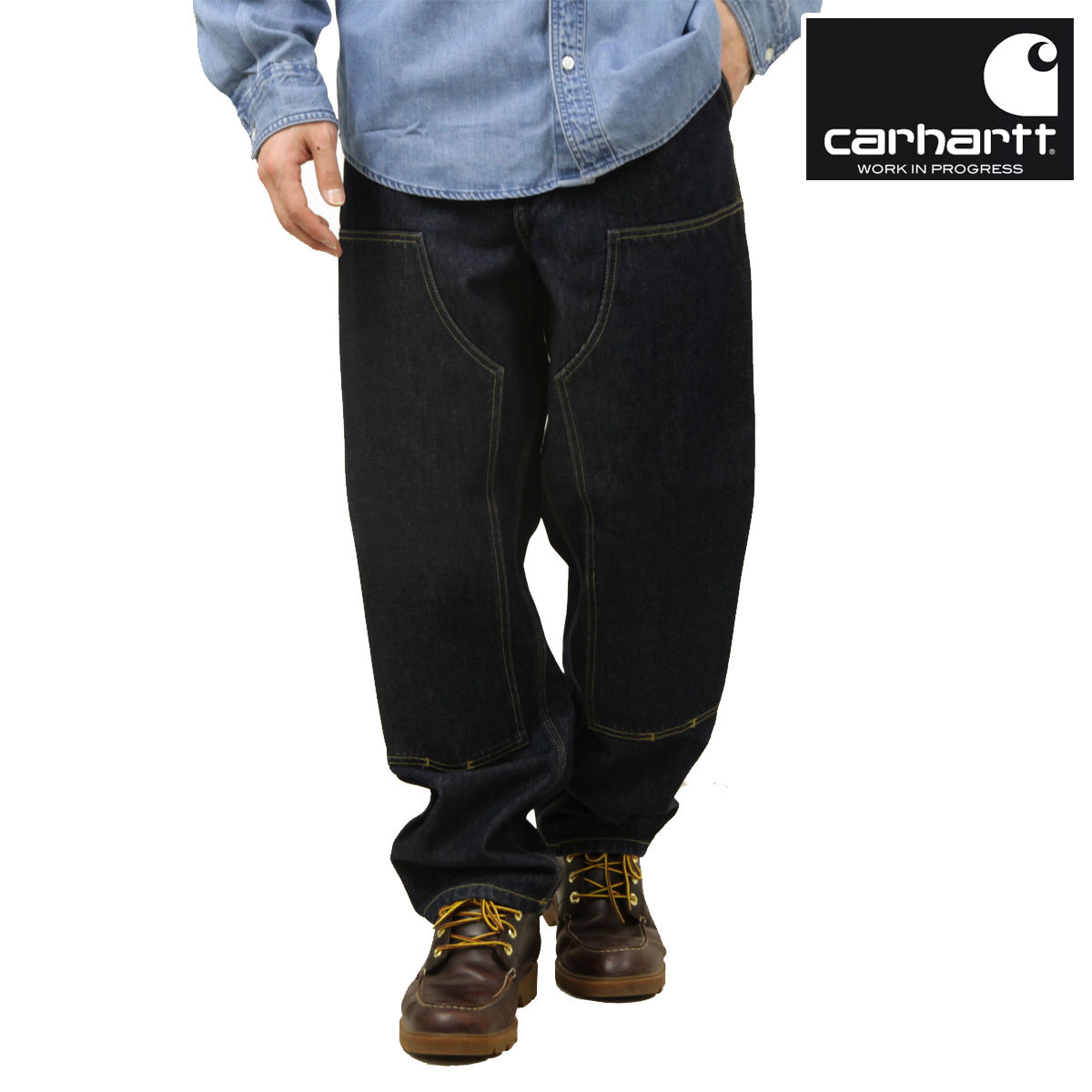 �����ϡ��� ��� ������ ������ CARHARTT WIP �ǥ˥� ����ѥ�� DOUBLE KNEE PANT 'SMITH' DENIM BLUE RINSED I032699 0102