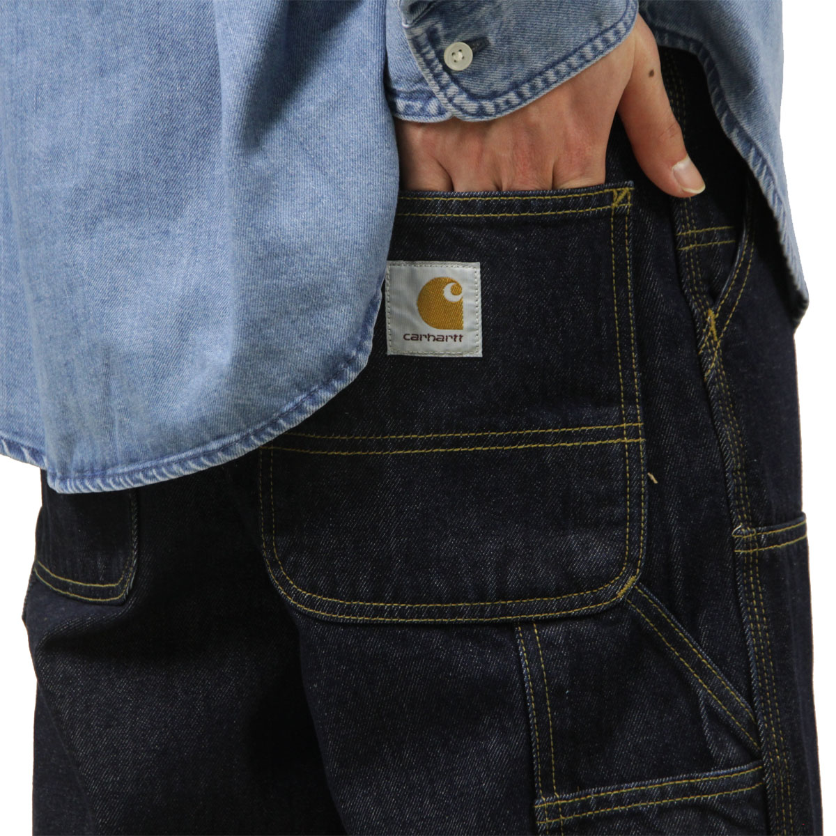 �����ϡ��� ��� ������ ������ CARHARTT WIP �ǥ˥� ����ѥ�� DOUBLE KNEE PANT 'SMITH' DENIM BLUE RINSED I032699 0102