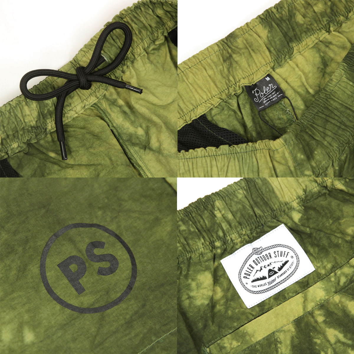 �ݡ��顼 ��� ���硼�ȥѥ�� ��������Ź POLER �������� �ϡ��եѥ�� TIE DYE HYBRID SHORT PANTS DC 251MCV0021-GRN GREEN TIE DYE
