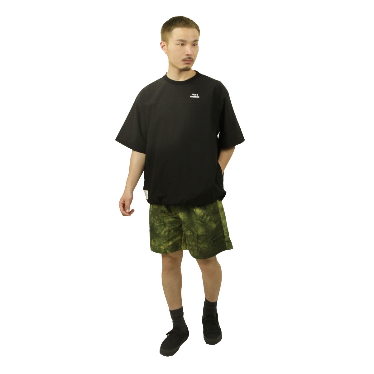 �ݡ��顼 ��� ���硼�ȥѥ�� ��������Ź POLER �������� �ϡ��եѥ�� TIE DYE HYBRID SHORT PANTS DC 251MCV0021-GRN GREEN TIE DYE