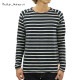 ̡ǥ T  Ź Nudie Jeans ĹµT Otto Raglan Sleeve Organic Melange Stripe 131246 Blue/Greymel D15S25