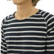 ̡ǥ T  Ź Nudie Jeans ĹµT Otto Raglan Sleeve Organic Melange Stripe 131246 Blue/Greymel D15S25