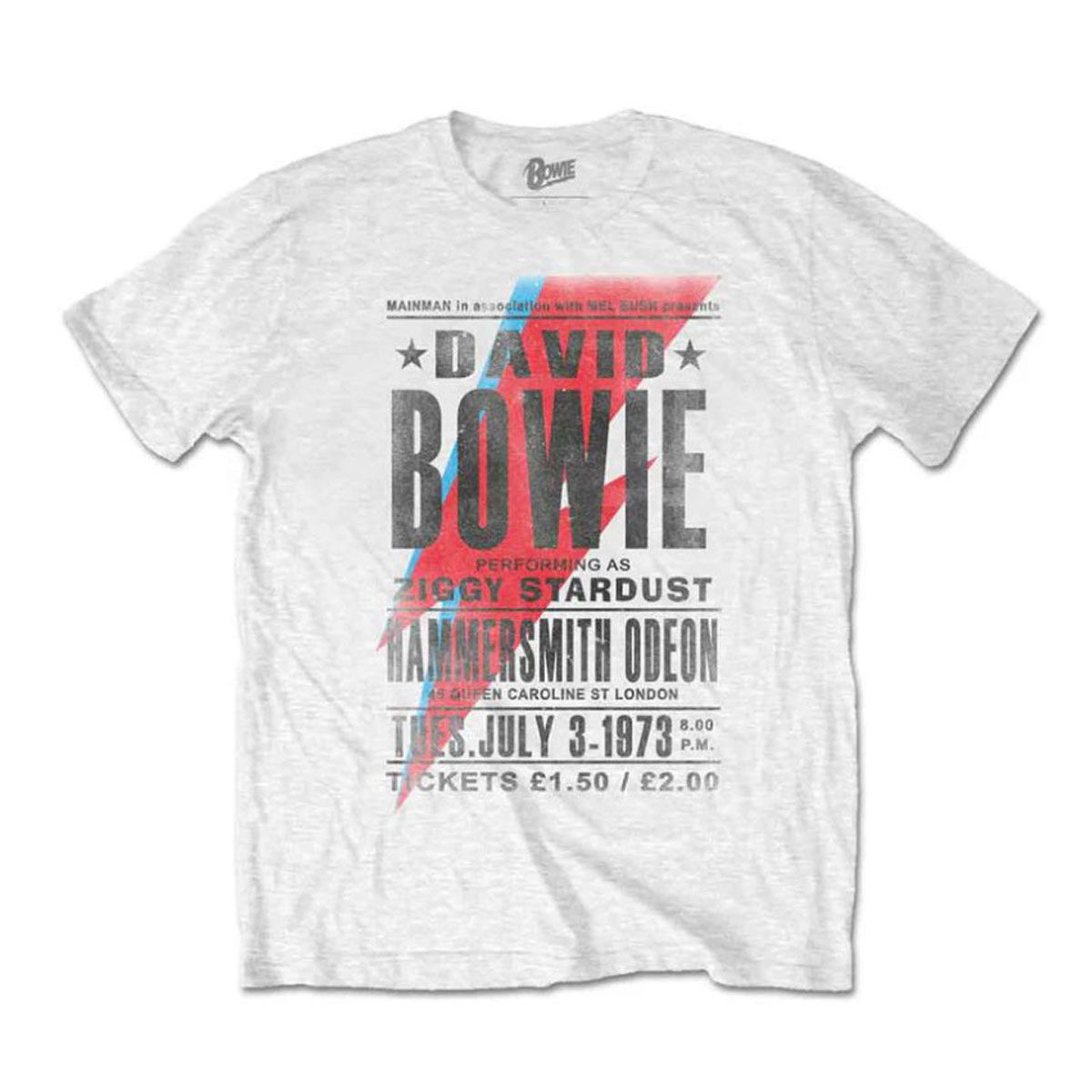 �ߥ塼���å��ƥ� ��� �Х��T����� ������ MUSIC TEE Ⱦµ ���å�T����� �ǥ����åɡ��ܥ��� DAVID BOWIE ODEON MUSIC ROCK TEE WHITE