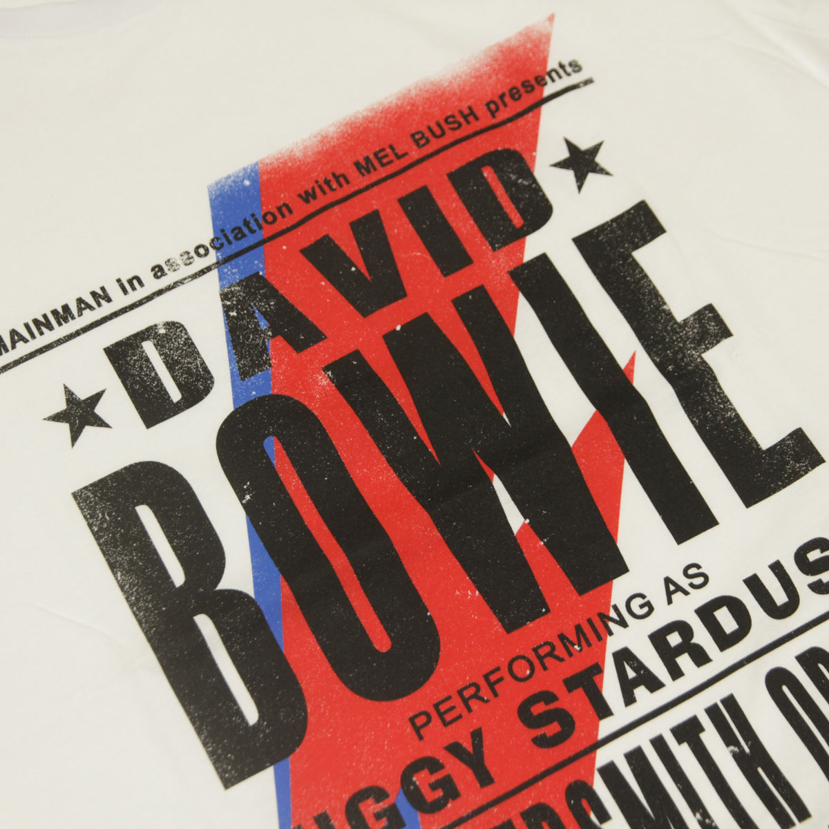 �ߥ塼���å��ƥ� ��� �Х��T����� ������ MUSIC TEE Ⱦµ ���å�T����� �ǥ����åɡ��ܥ��� DAVID BOWIE ODEON MUSIC ROCK TEE WHITE