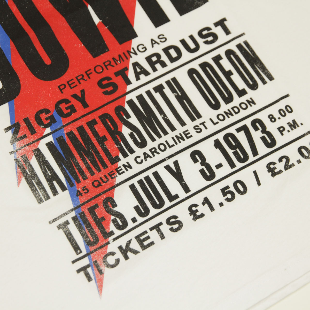 �ߥ塼���å��ƥ� ��� �Х��T����� ������ MUSIC TEE Ⱦµ ���å�T����� �ǥ����åɡ��ܥ��� DAVID BOWIE ODEON MUSIC ROCK TEE WHITE