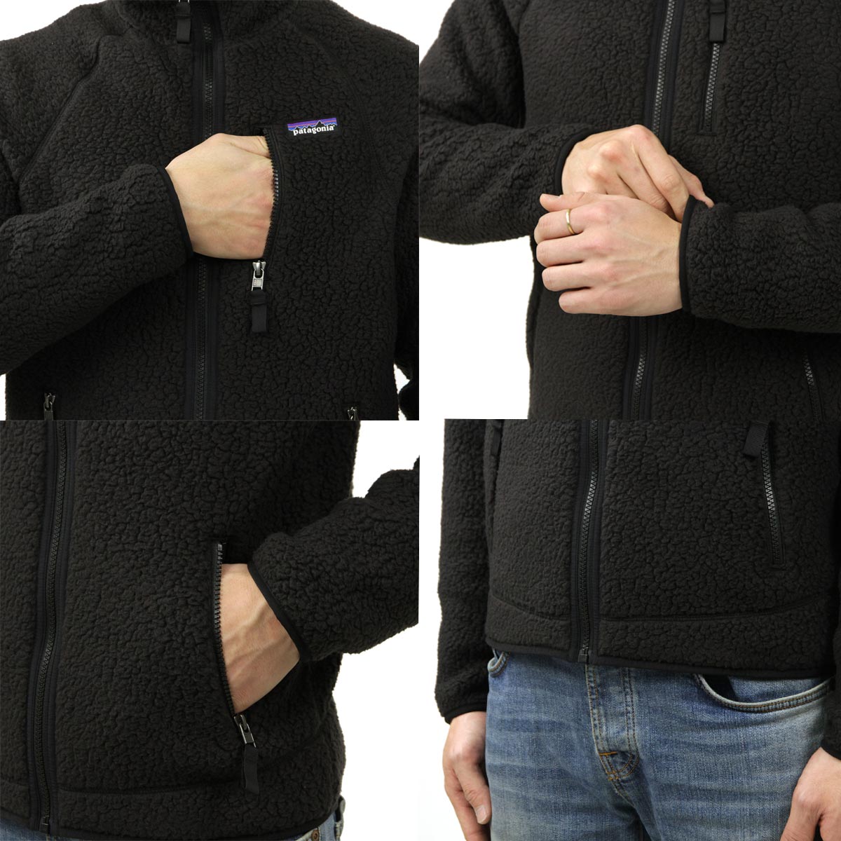 ѥ˥ 㥱å   patagonia ܥ㥱å MEN'S RETRO PILE FLEECE JACKET BLACK 22801 A53B B1C C1D D4E E13F