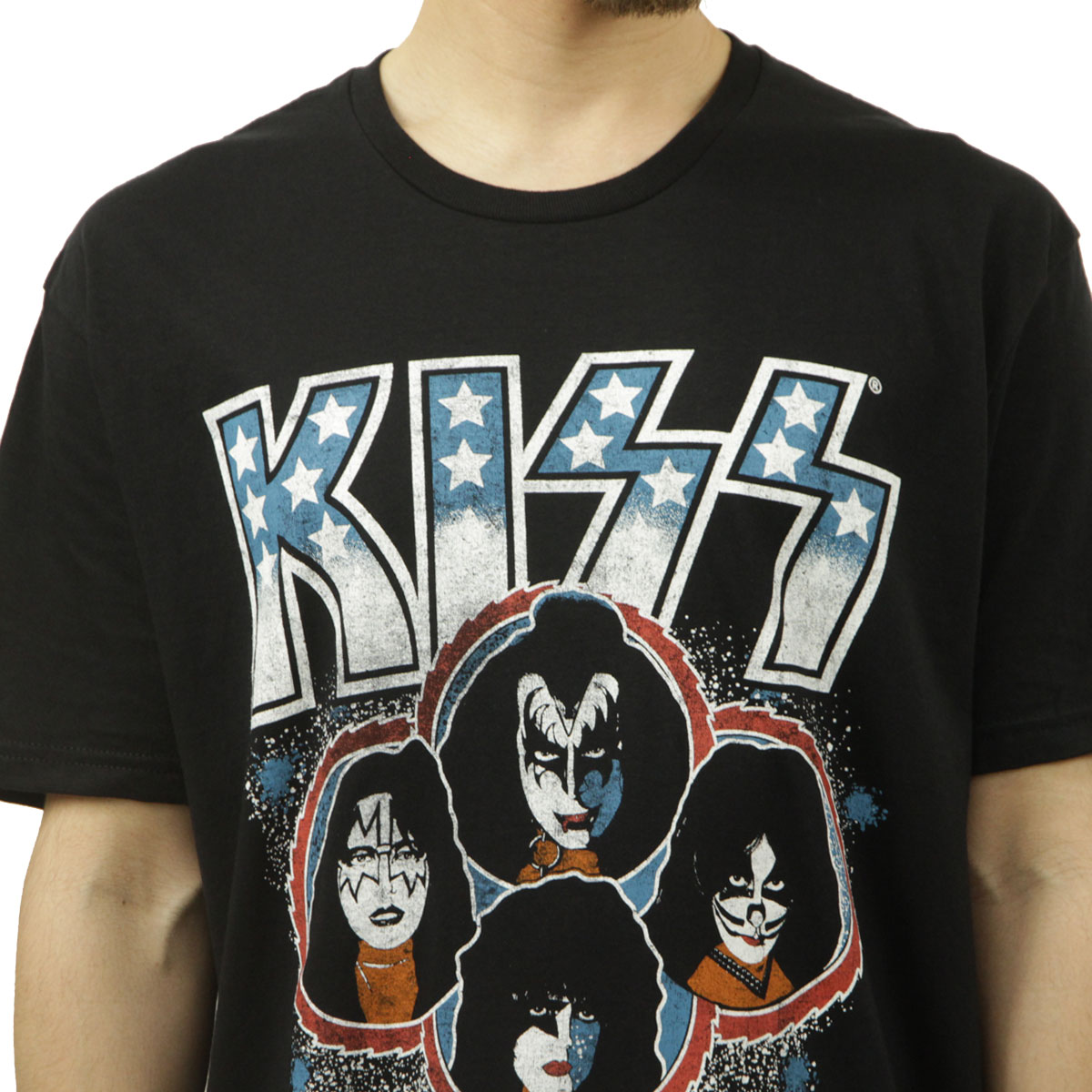 �ߥ塼���å��ƥ� ��� �Х��T����� ������ MUSIC TEE Ⱦµ ���å�T����� ���å� ���饤�֡�����77 KISS ALIVE 77 MUSIC ROCK TEE BLACK