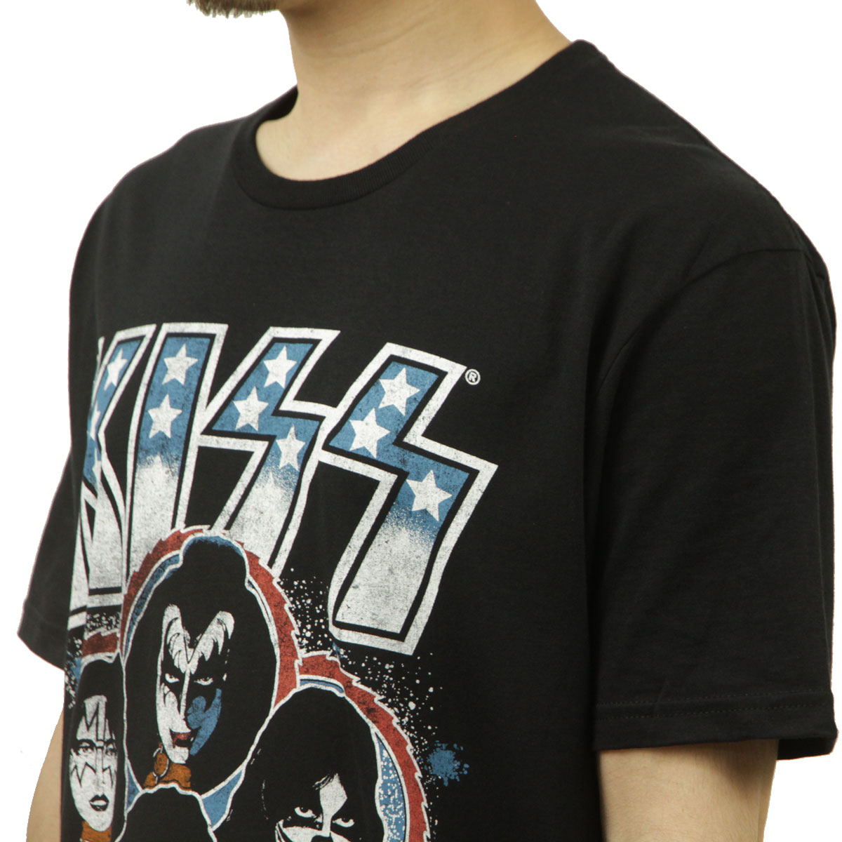 �ߥ塼���å��ƥ� ��� �Х��T����� ������ MUSIC TEE Ⱦµ ���å�T����� ���å� ���饤�֡�����77 KISS ALIVE 77 MUSIC ROCK TEE BLACK