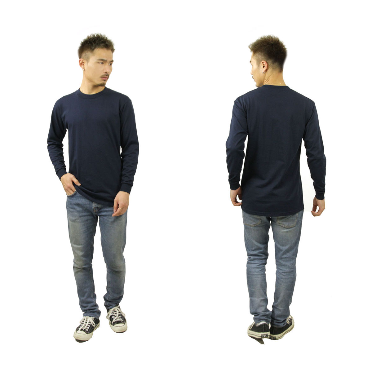 ץ T   PROCLUB ĹµT 롼ͥåĹµT COMFORT COTTON LONG SLEEVE T-SHIRT NAVY #119  礭 AB6B B1C C1D D2E E06F