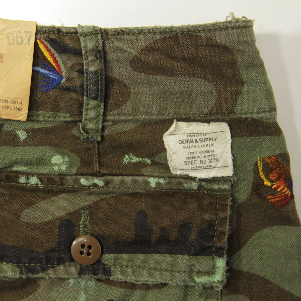 �ǥ˥ॢ��ɥ��ץ饤 �ݥ� ���ե������ ���硼�ȥѥ�� ��� ������ DENIM��SUPPLY RALPH LAUREN �ܥȥॹ  Embroidered Camo Short CAMO A44B B1C C2D D4E E08F