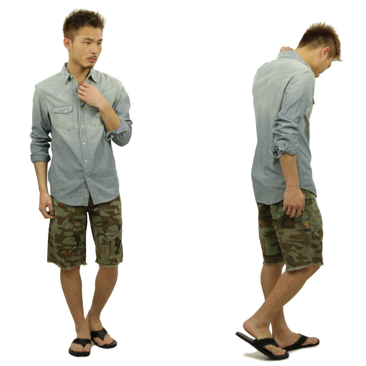 �ǥ˥ॢ��ɥ��ץ饤 �ݥ� ���ե������ ���硼�ȥѥ�� ��� ������ DENIM��SUPPLY RALPH LAUREN �ܥȥॹ  Embroidered Camo Short CAMO A44B B1C C2D D4E E08F