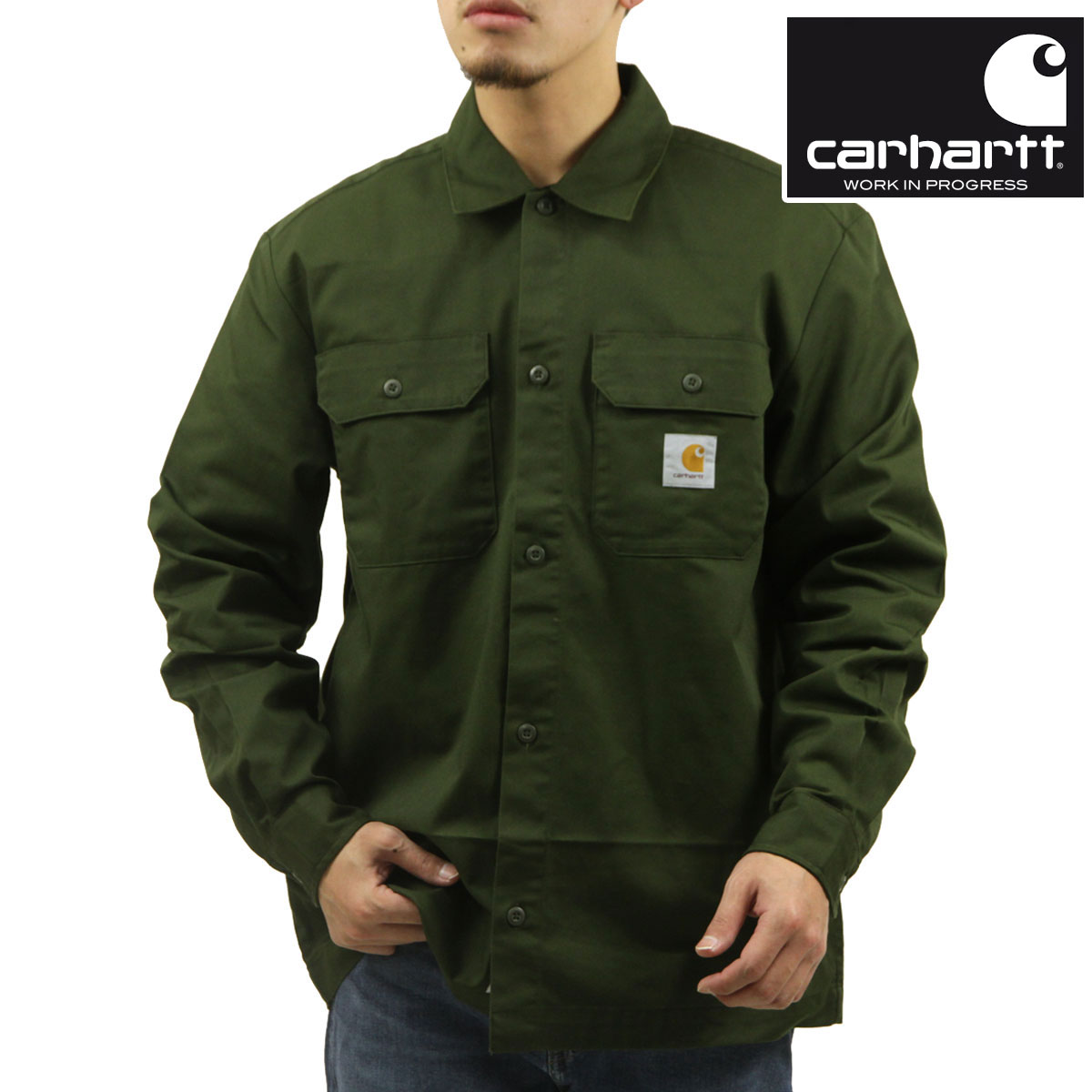 ϡ    CARHARTT WIP ܥ Ĺµ LONG SLEEVE CRAFT SHIRT OFFICE GREEN I033814 666XX