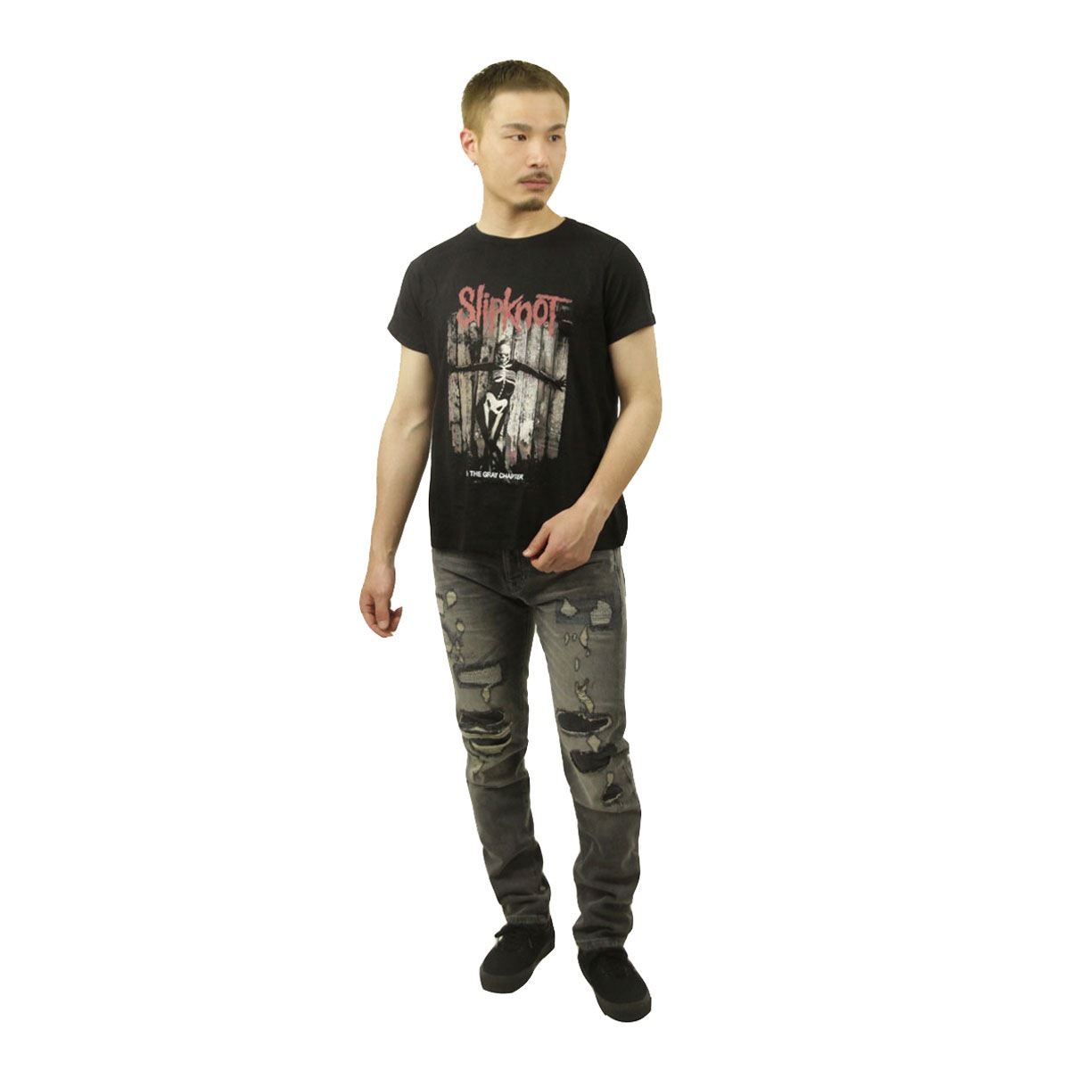 �ߥ塼���å��ƥ� ��� �Х��T����� ������ MUSIC TEE Ⱦµ ���å�T����� ����åץΥå� �������쥤������ץ��� SLIPKNOT GRAY CHAPTER MUSIC ROCK TEE BLACK