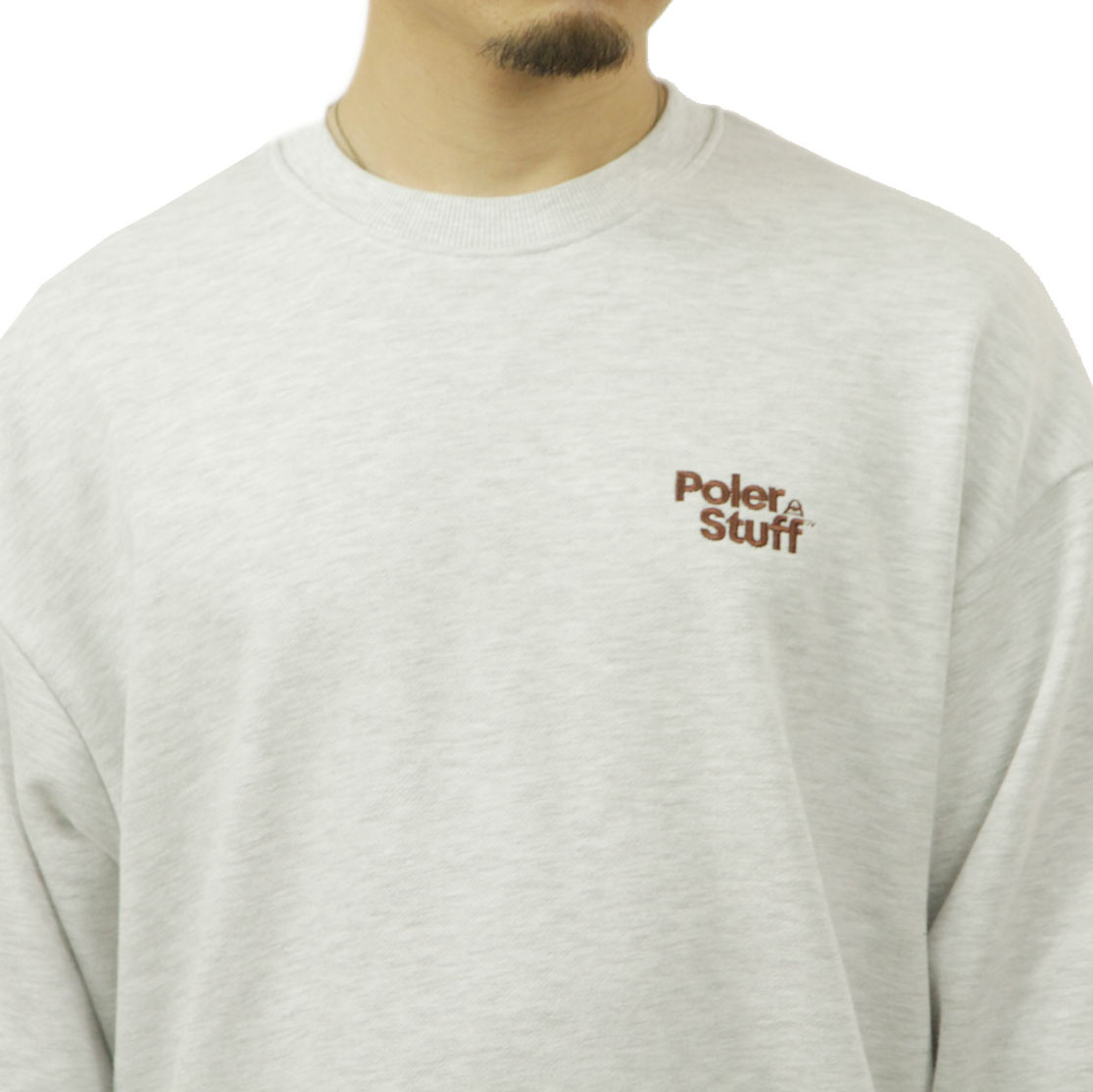 �ݡ��顼 ��� �������å� ��������Ź POLER ���롼�ͥå� �ȥ졼�ʡ� POLER STUFF CREW 253MCV0042-AGY ASH GRAY