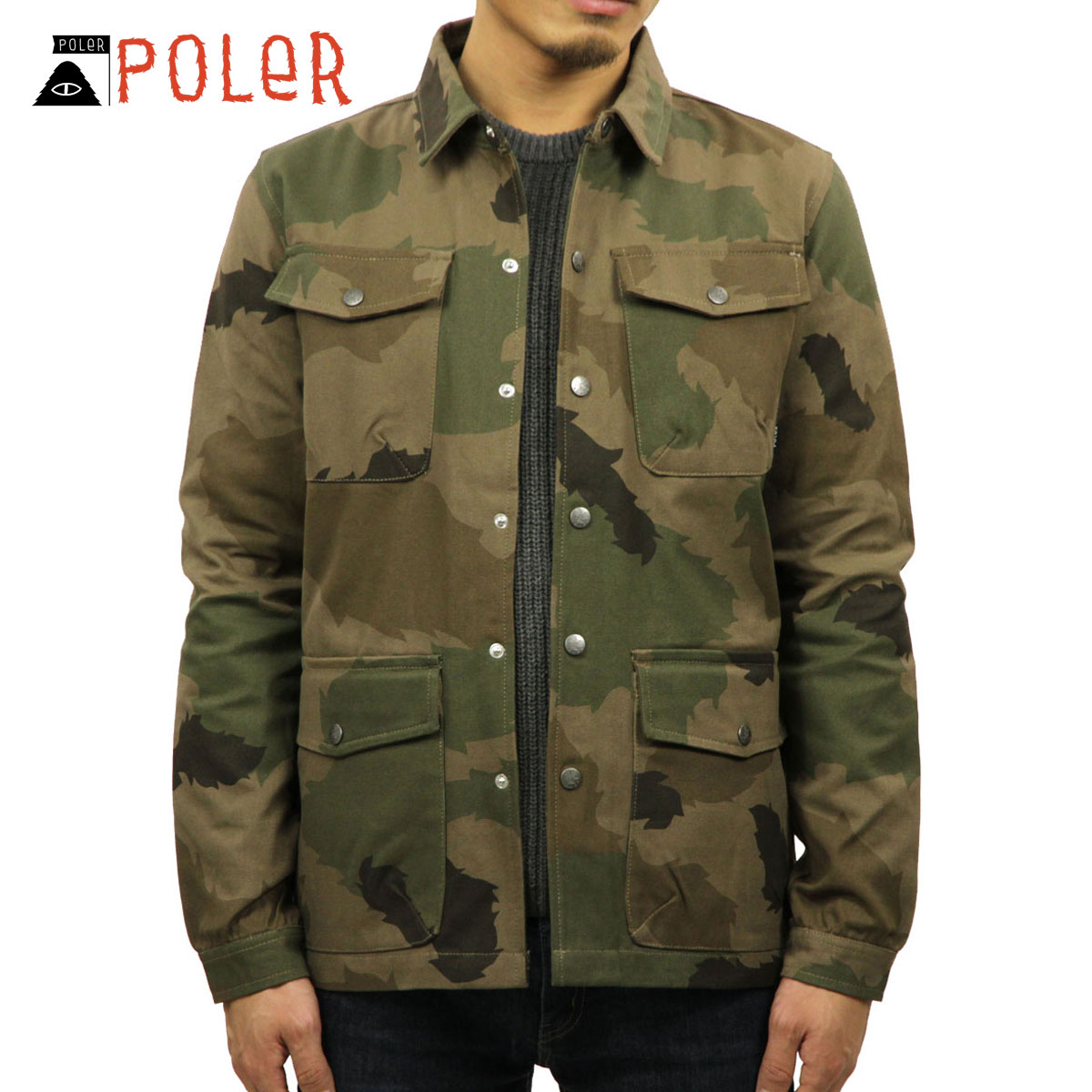 ݡ顼 POLER Ź  㥱å  OAK JACKET JACKET 21610007-OCO OLIVE FURRY CAMO A79B B1C C1D D4E E08F