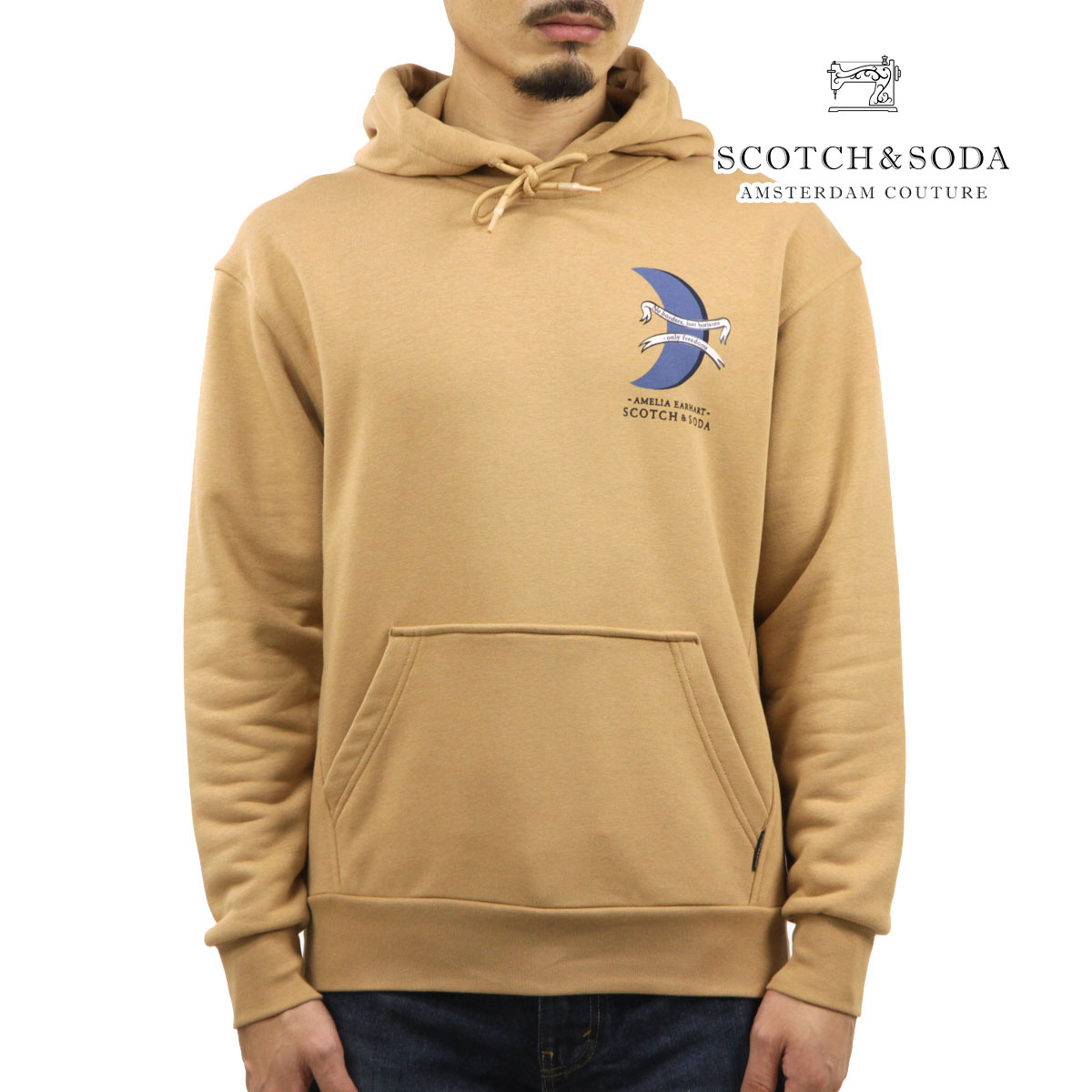 åɥ  ѡ Ź SCOTCHSODA ץ륪С աǥ ˥ååȥ HOODY WITH "AMELIA" ARTWORK CONTAINS ORGANIC COTTON 164108 0137 SAND
