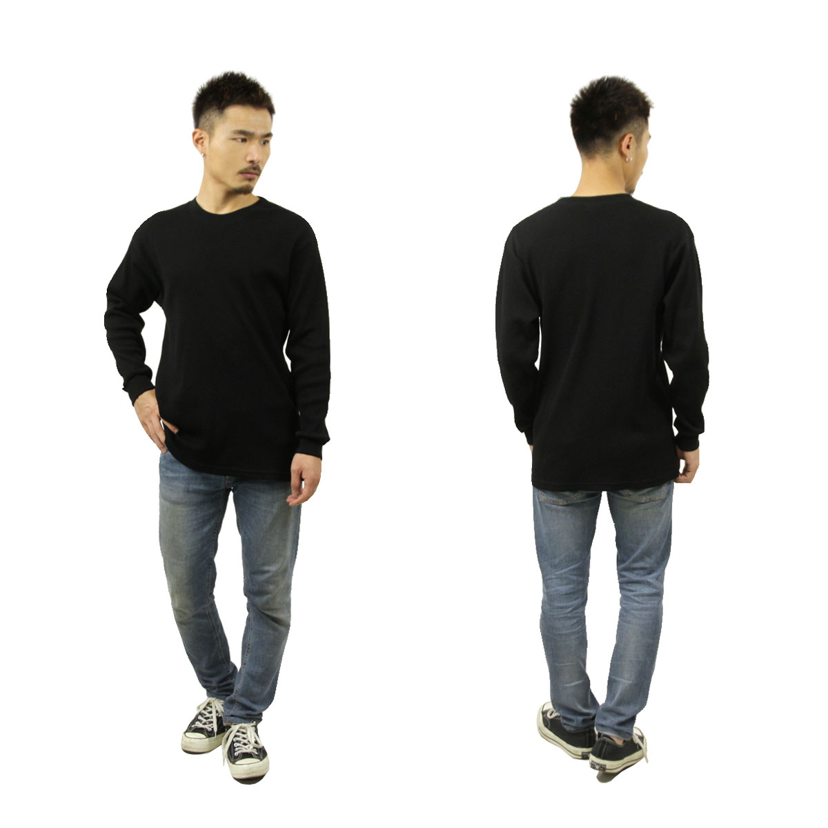 �ץ������ ����T ��� ������ PROCLUB ĹµT����� �����ޥ륷��� HEAVY WEIGHT COTTON LONG SLEEVE THERMAL TOP BLACK #115  �礭�������� AB6B B1C C1D D2E E13F