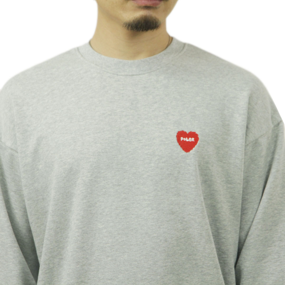 �ݡ��顼 ��� �������å� ��������Ź POLER ���롼�ͥå� �ȥ졼�ʡ� FURRY HEART CREW 253MCV0043-HGY HEATHER GRAY