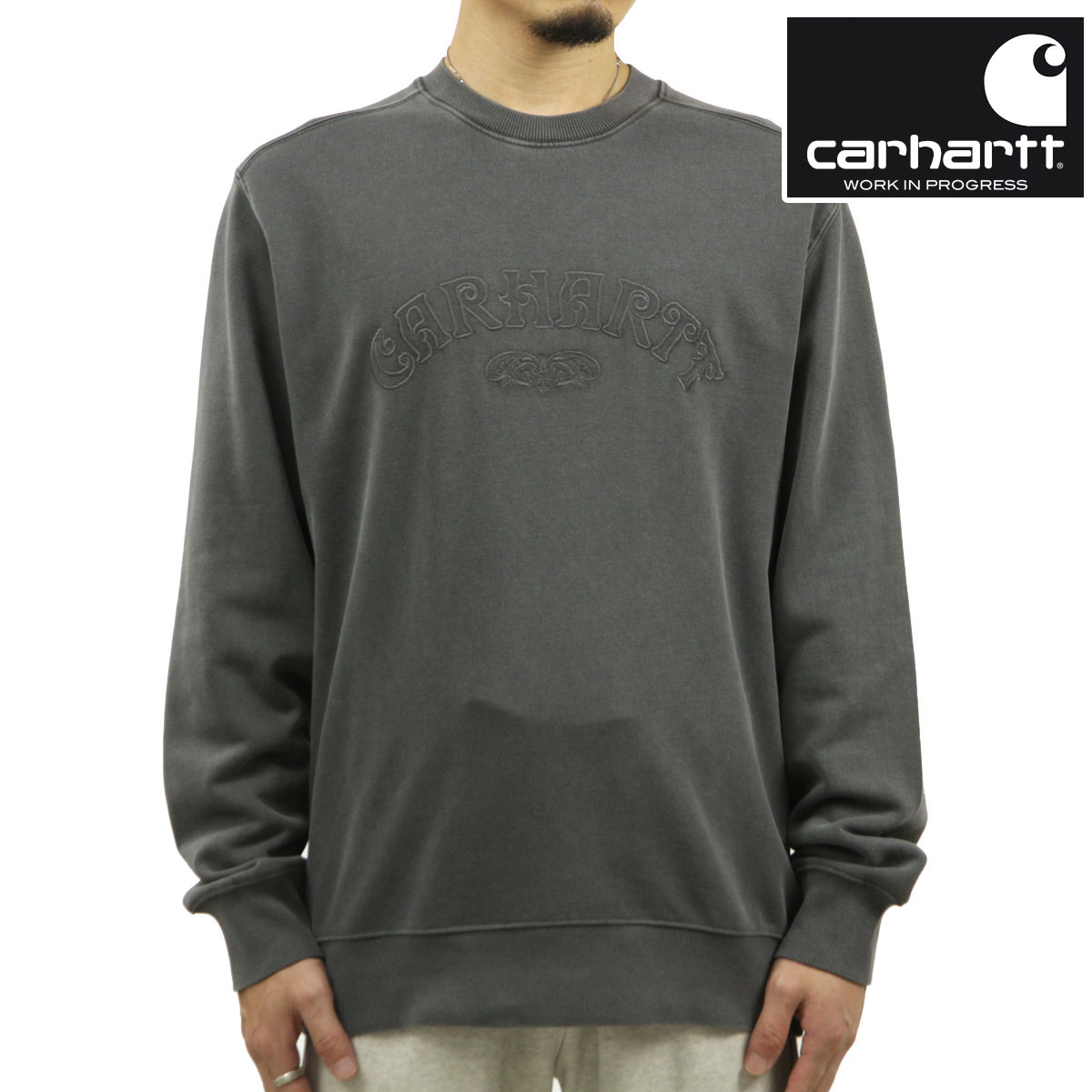 �����ϡ��� ��� �������å� ������ CARHARTT WORK IN PROGRESS ���� �ץ륪���С� Ĺµ �ȥ졼�ʡ� VERSE SCRIPT SWEATSHIRT I030640 BK