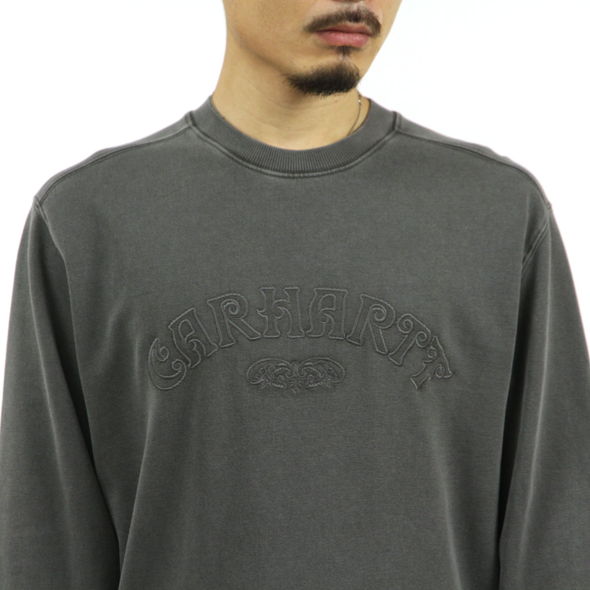 �����ϡ��� ��� �������å� ������ CARHARTT WORK IN PROGRESS ���� �ץ륪���С� Ĺµ �ȥ졼�ʡ� VERSE SCRIPT SWEATSHIRT I030640 BK