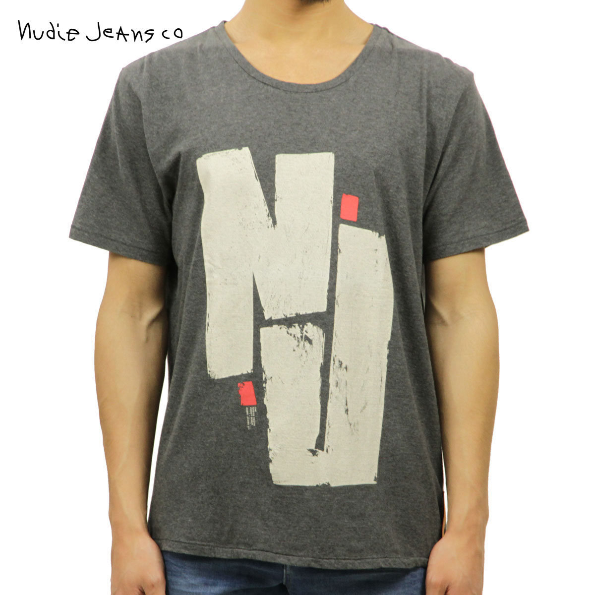 ̡ǥ T Ź Nudie Jeans ȾµT  Round Neck T-Shirt 131260 Greymelange A62B B1C C1D D1E E02F