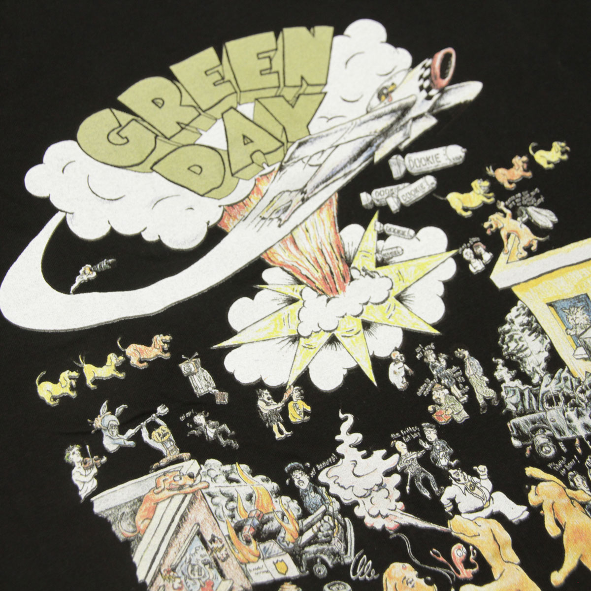 �ߥ塼���å��ƥ� ��� �Х��T����� ������ MUSIC TEE Ⱦµ ���å�T����� ���꡼�󡦥ǥ� GREEN DAY 1994 TOUR MUSIC ROCK TEE BLACK