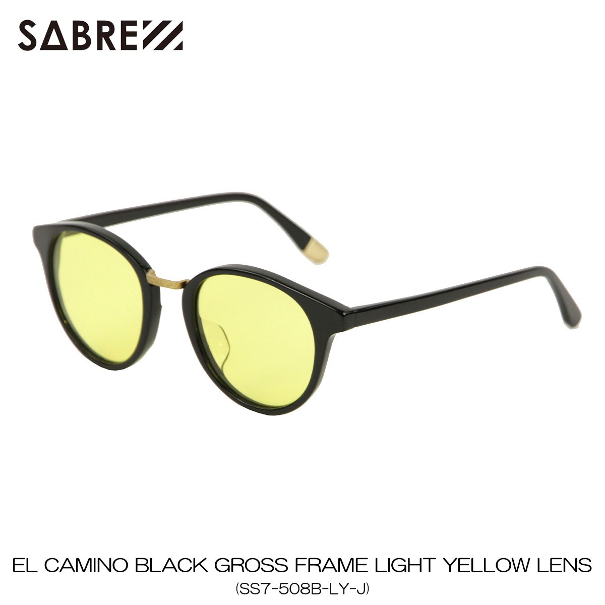 С SABRE Ź 󥰥饹 ᤬ EL CAMINO BLACK GROSS FRAME LIGHT YELLOW LENS SUNGLASS SS7-508B-LY-J A55B B3C C3D D1E E13F