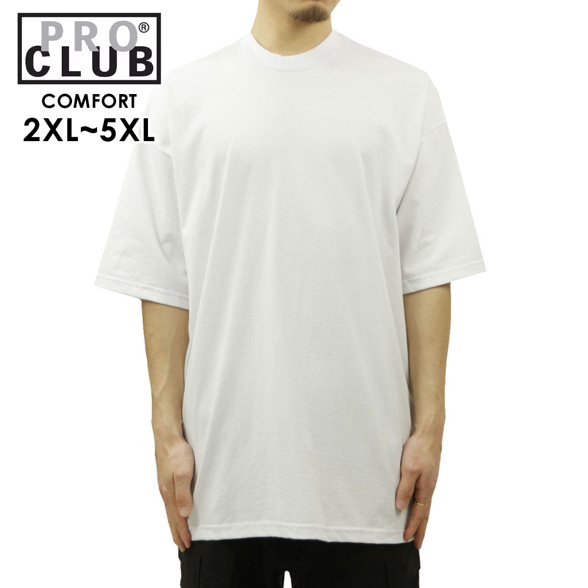 �ץ������ T����� ��� ��������Ź PROCLUB ȾµT����� ���롼�ͥå�T����� �礭�������� COMFORT COTTON SHORT SLEEVE T-SHIRT WHITE #102 AB6B B1C C1D D1E E01F