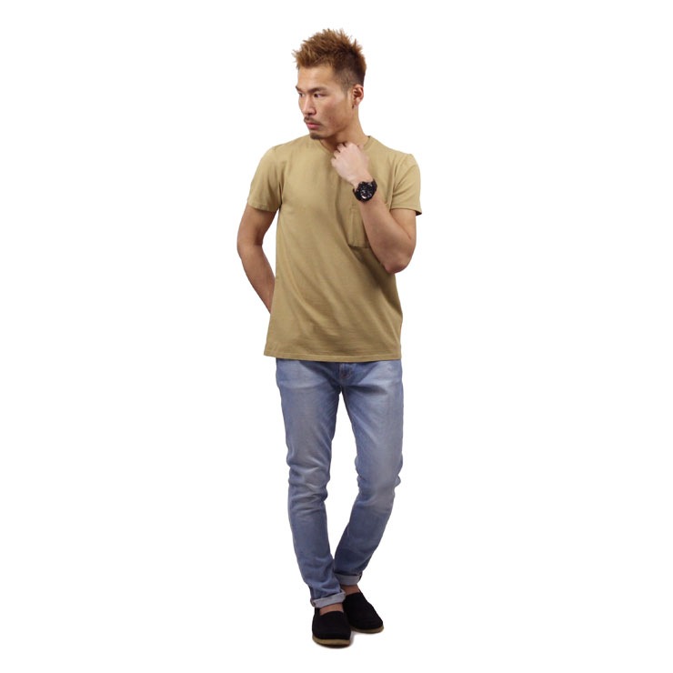 ̡ǥ Nudie Jeans Ź  ȾµݥåT ANDERS POCKET TEE BEIGE B16 131500 A62B B1C C1D D1E E18F