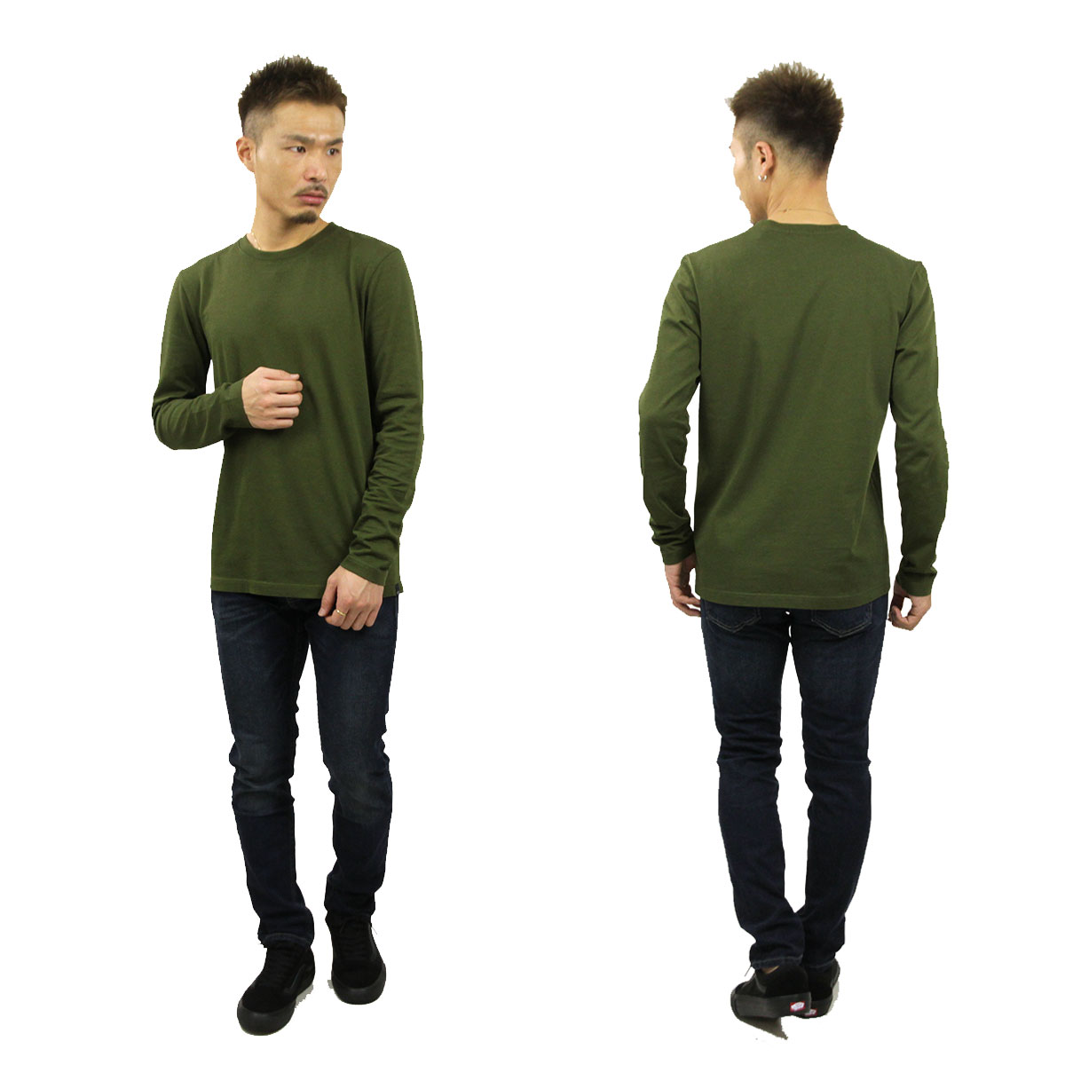åɥ T  Ź SCOTCHSODA 롼ͥåT ĹµT HEAVY ORGANIC COTTON LONGSLEEVE TEE D 157537 0154 23402 48 MILITARY GREEN