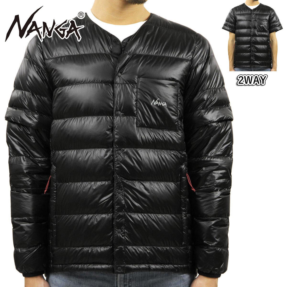 ʥ   Ź NANGA 󥸥㥱å ʡ󥸥㥱å 󥫡ǥ INNER DOWN DETACHABLE SLEEVE CARDIGAN DS ND2441-1A901 BLK BLACK A16B B1C C1D D4E E13F