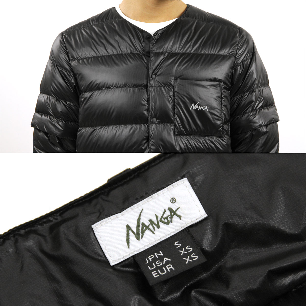 ʥ   Ź NANGA 󥸥㥱å ʡ󥸥㥱å 󥫡ǥ INNER DOWN DETACHABLE SLEEVE CARDIGAN DS ND2441-1A901 BLK BLACK A16B B1C C1D D4E E13F