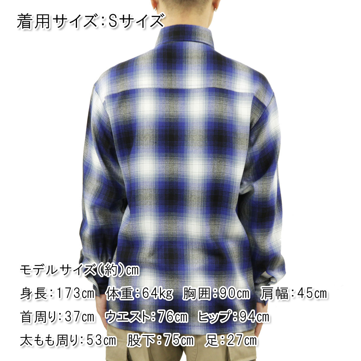 ȥå Ĺµ   CALTOP ACRYLIC OMBRE CHECK LONG SLEEVE SHIRTS Ĺµ ȥå å եͥ륷 ͥ륷 ֥ ɥ 2000LS ROYAL / WHITE AC3B B1C C1D D6E E07F