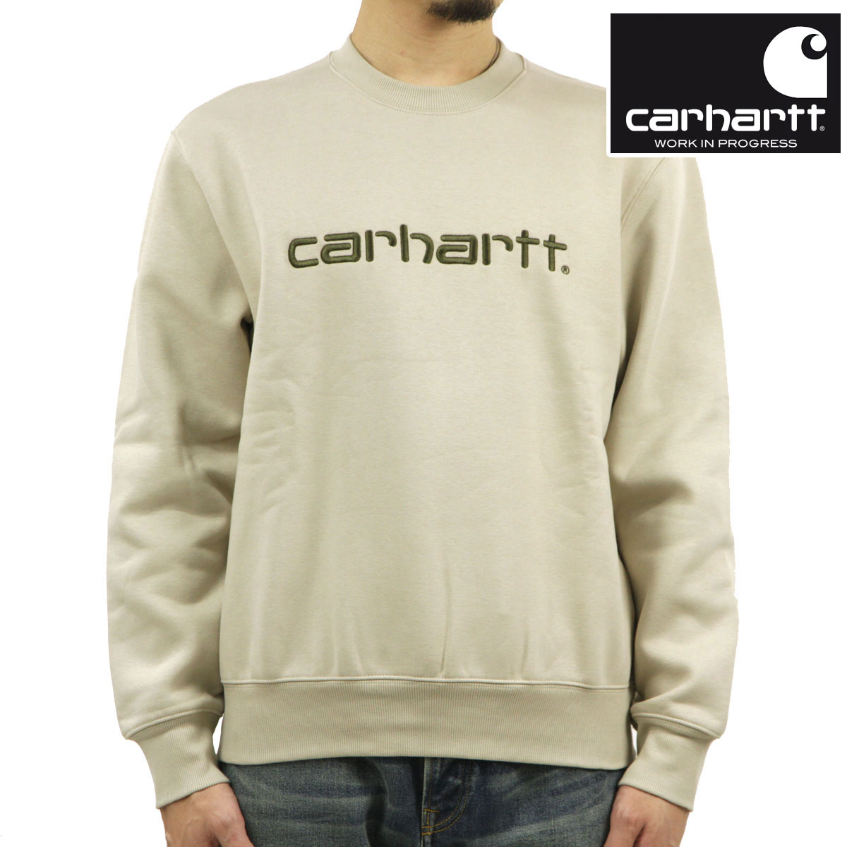 �����ϡ��� ��� �������å� ������ CARHARTT WIP �ȥ졼�ʡ� �ե꡼�� ���� �ɽ� CARHARTT SWEATSHIRT WALL / CYPRESS I030229
